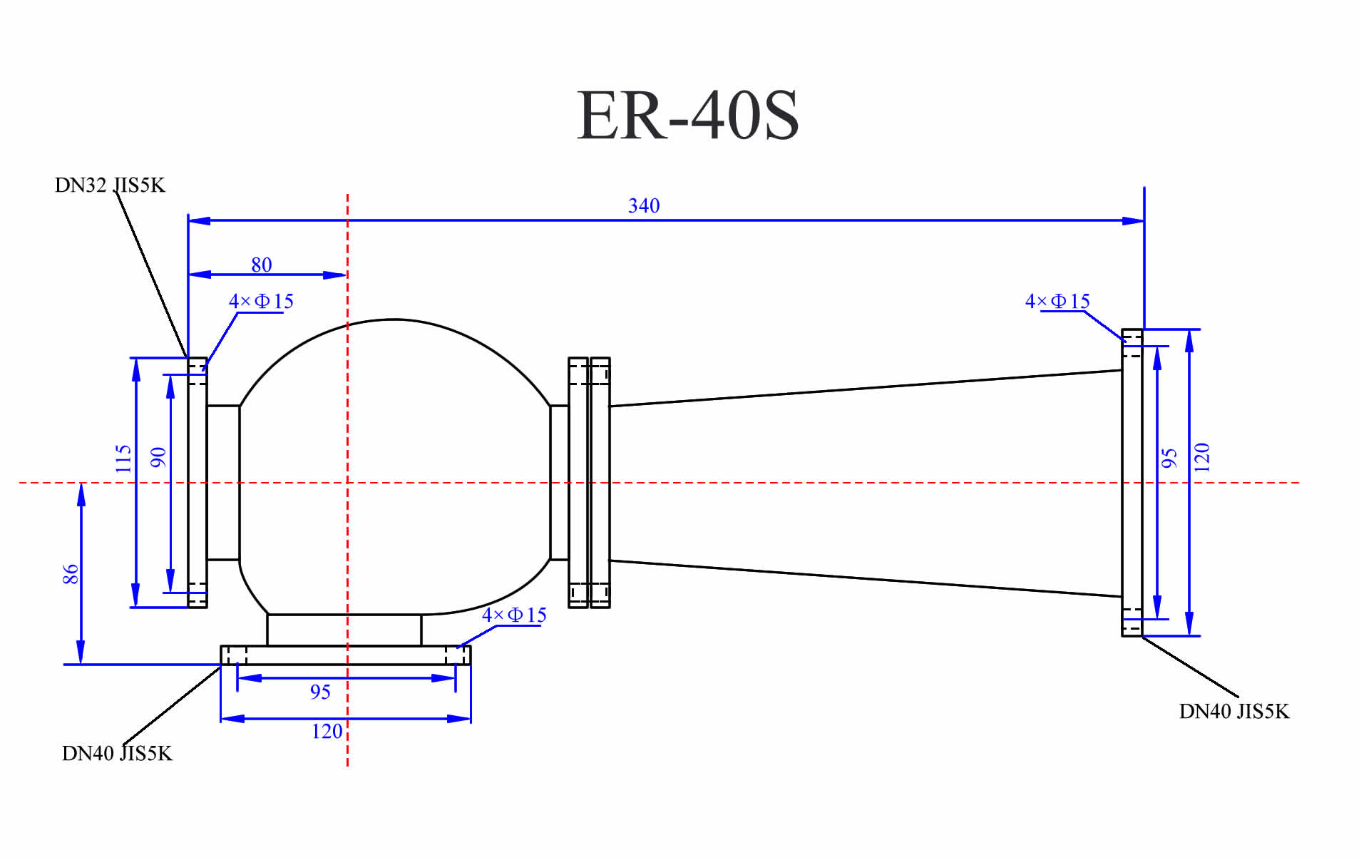 ER-40S marine eductor dimension