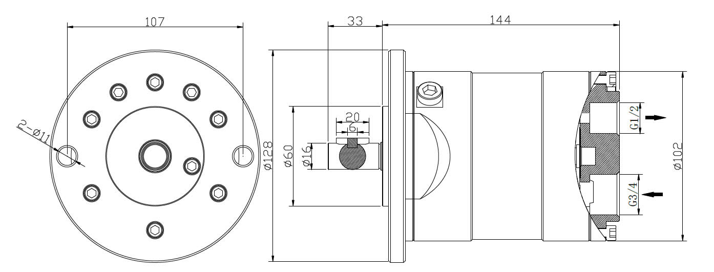 PAH10-20 high pressure pump size