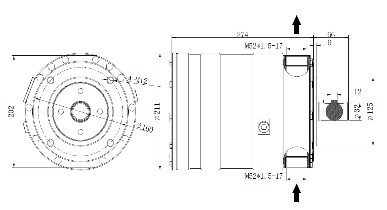 PAH116-212 high pressure pump size