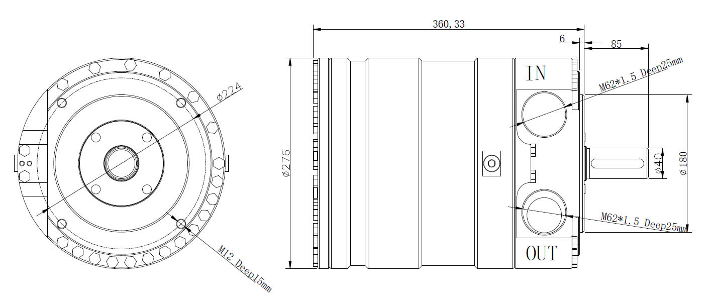 PAH285-452 high pressure pump size