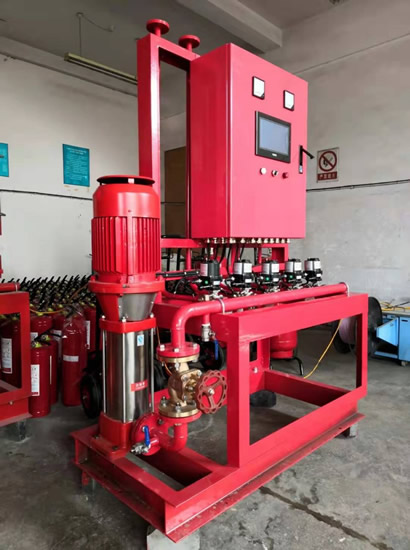 Fixed water-based fire fighting system and pump